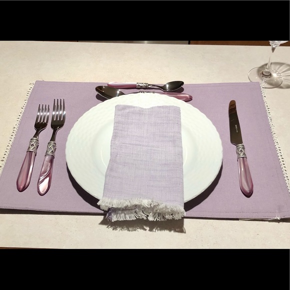 Vietri Aladdin Antique finish Lilac/Abalone Flatware 30 pieces Open box$900 - Picture 5 of 12